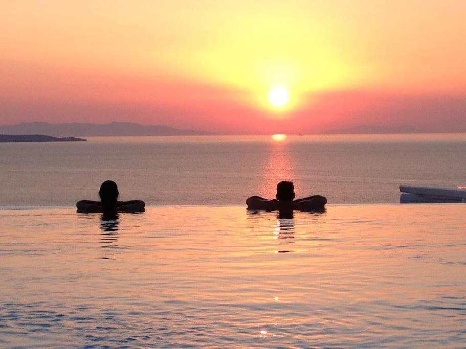 Mykonos Sea View Luxury Villa By Calypso Sunset Villas Mykonos Town Extérieur photo