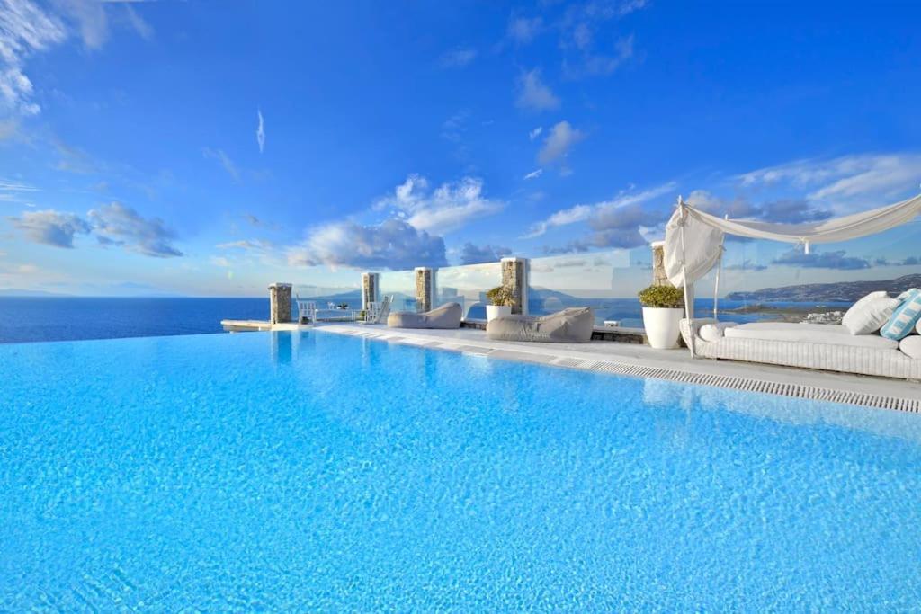 Mykonos Sea View Luxury Villa By Calypso Sunset Villas Mykonos Town Extérieur photo