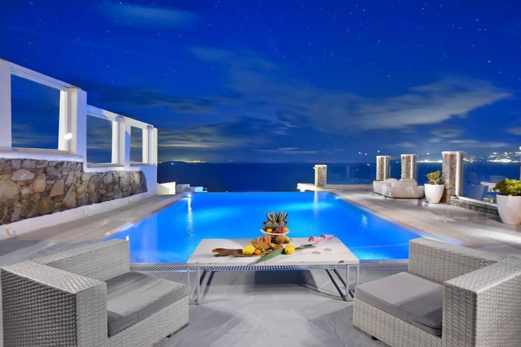 Mykonos Sea View Luxury Villa By Calypso Sunset Villas Mykonos Town Extérieur photo