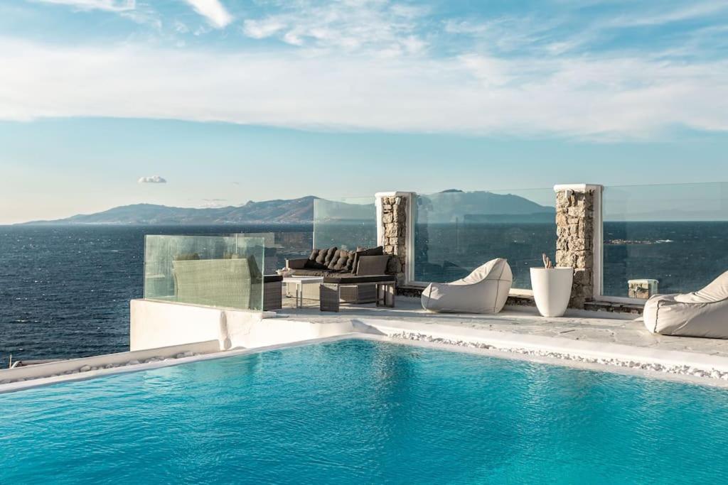 Mykonos Sea View Luxury Villa By Calypso Sunset Villas Mykonos Town Extérieur photo